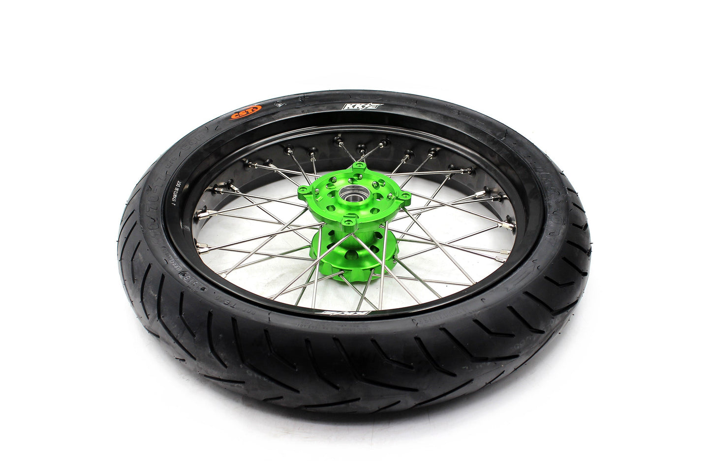 KKE 17inch KX450 KX450X KX250F 2020 KX450F 2019-2021 KX450 2019-2023 For KAWASAKI Supermoto Rims CST Tires Green