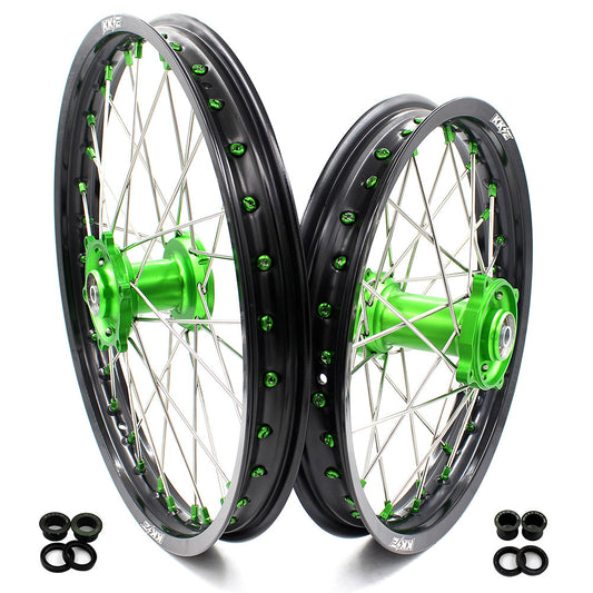 KKE 17/14 For KAWASAKI KX85 KX80  KX100 KLX140/L Big Kid's Wheels Rim Green Nipples