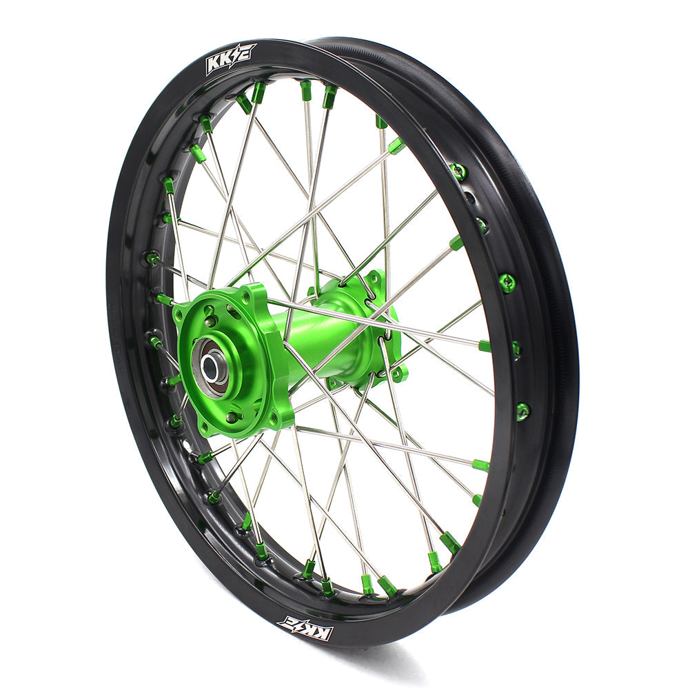 KKE 17/14 For KAWASAKI KX85 KX80 KX100 KLX140/L Big Kid's Wheels Rim Green Nipples