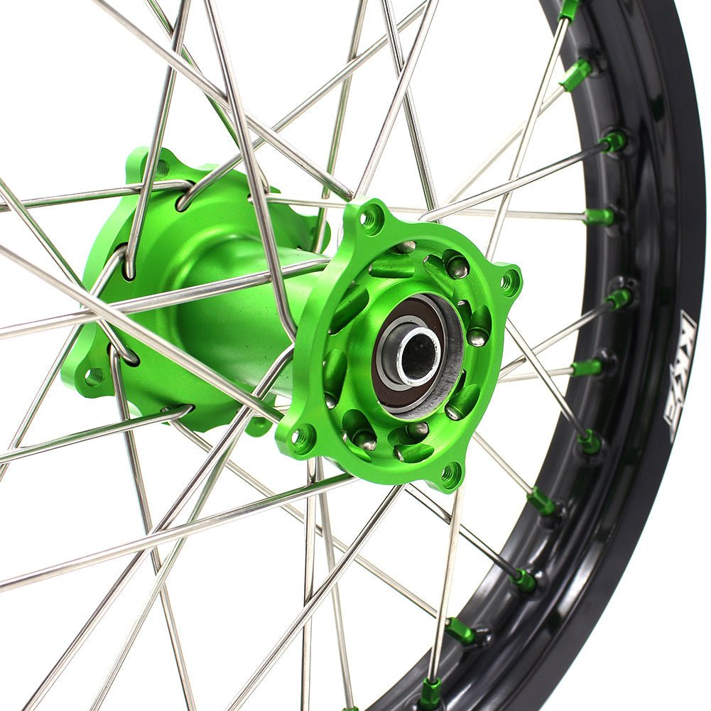 KKE 17/14 For KAWASAKI KX85 KX80 KX100 KLX140/L Big Kid's Wheels Rim Green Nipples