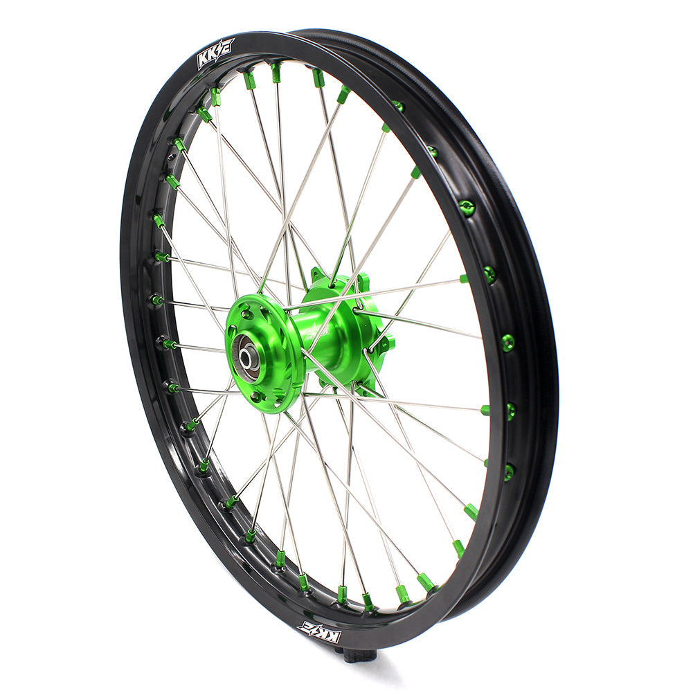 KKE 17/14 For KAWASAKI KX85 KX80 KX100 KLX140/L Big Kid's Wheels Rim Green Nipples