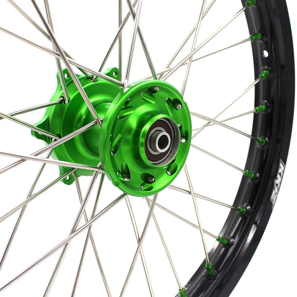 KKE 17/14 For KAWASAKI KX85 KX80 KX100 KLX140/L Big Kid's Wheels Rim Green Nipples
