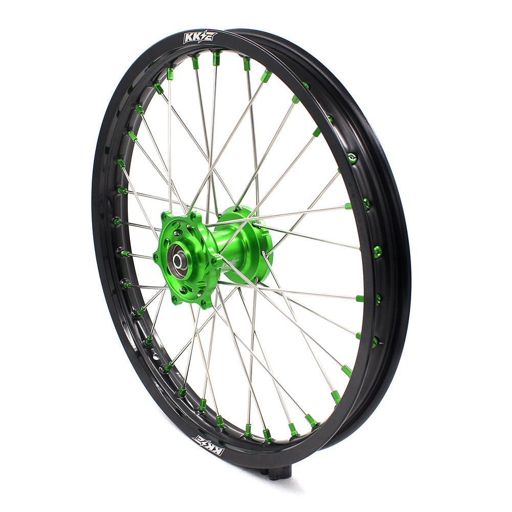 KKE 17/14 For KAWASAKI KX85 KX80 KX100 KLX140/L Big Kid's Wheels Rim Green Nipples