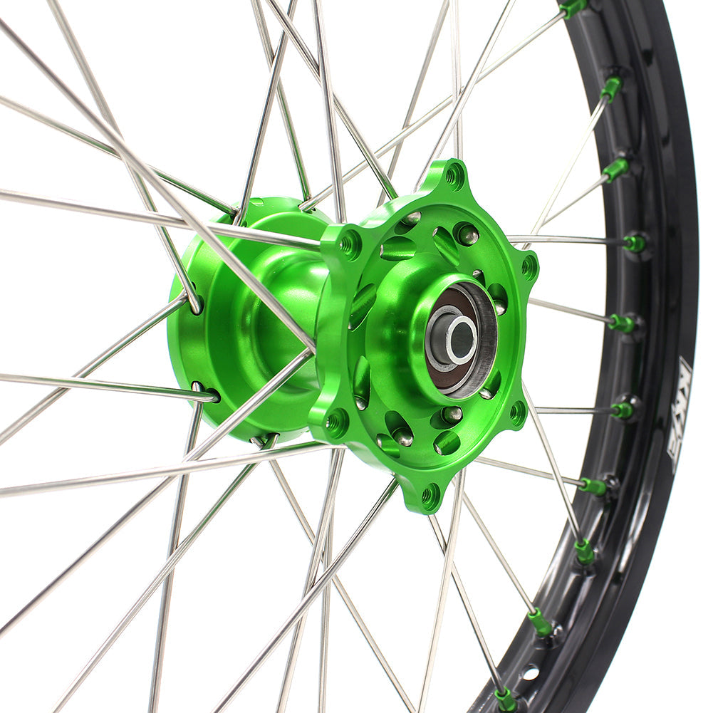 KKE 17/14 For KAWASAKI KX85 KX80 KX100 KLX140/L Big Kid's Wheels Rim Green Nipples