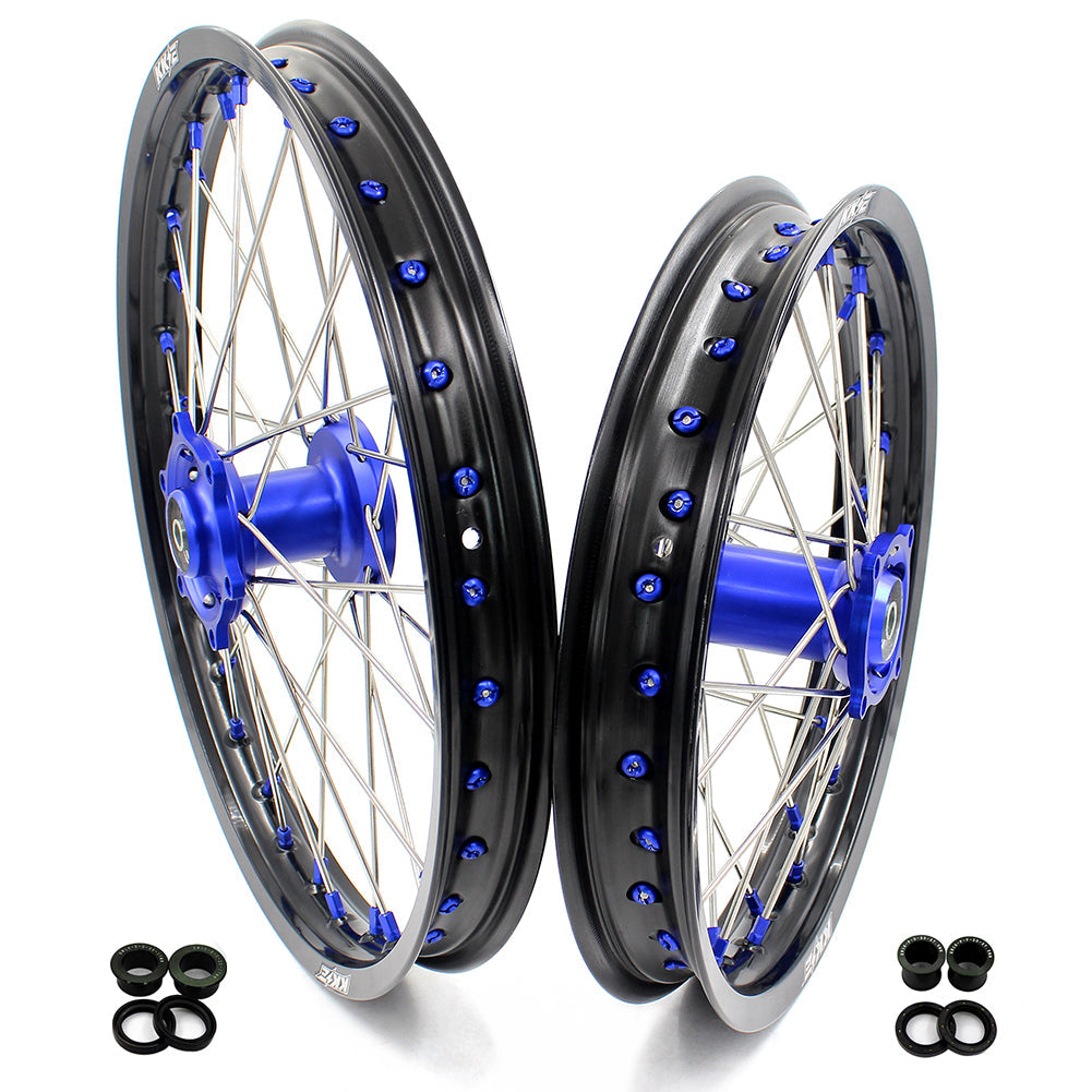 KKE For Kawasaki KX80 KX85 KX100 19/16 Big Kid's Wheels Rims Blue Nipples