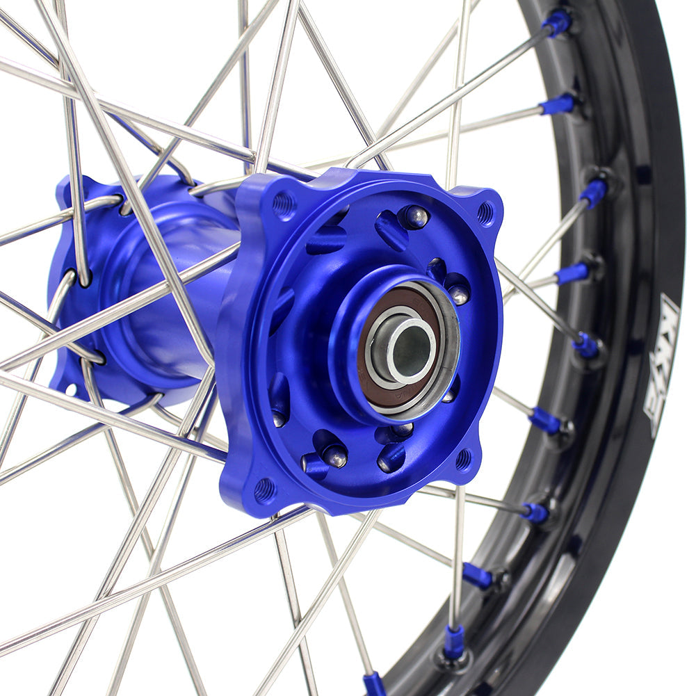 KKE For Kawasaki KX80 KX85 KX100 19/16 Big Kid's Wheels Rims Blue Nipples