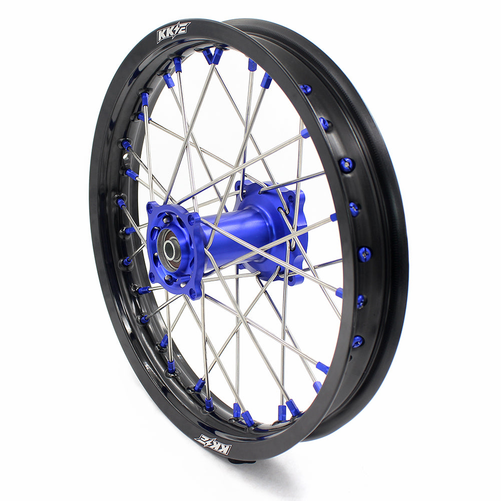 KKE For Kawasaki KX80 KX85 KX100 19/16 Big Kid's Wheels Rims Blue Nipples