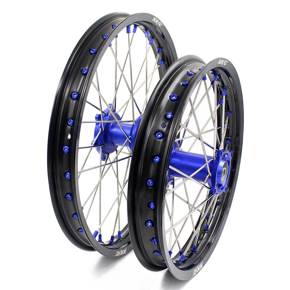KKE For Kawasaki KX80 KX85 KX100 19/16 Big Kid's Wheels Rims Blue Nipples