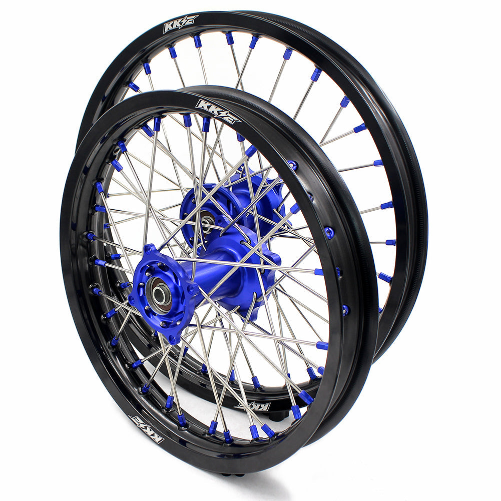 KKE For Kawasaki KX80 KX85 KX100 19/16 Big Kid's Wheels Rims Blue Nipples
