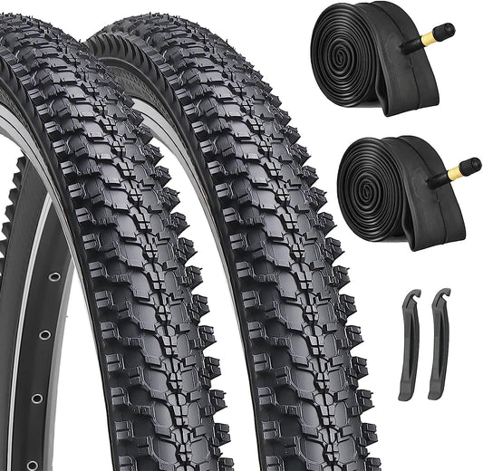 MTB Bicycle Tire, 26 x 1.95 Inch Folding Replacement Tire and Bike Tube