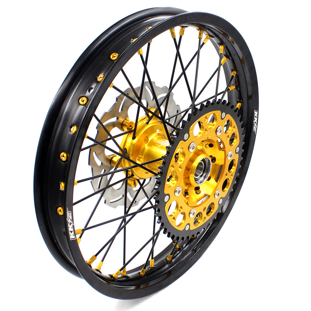 KKE 21/18 Enduro Off Road Wheels For SUZUKI DRZ400SM 2005-2024 Gold Nipples