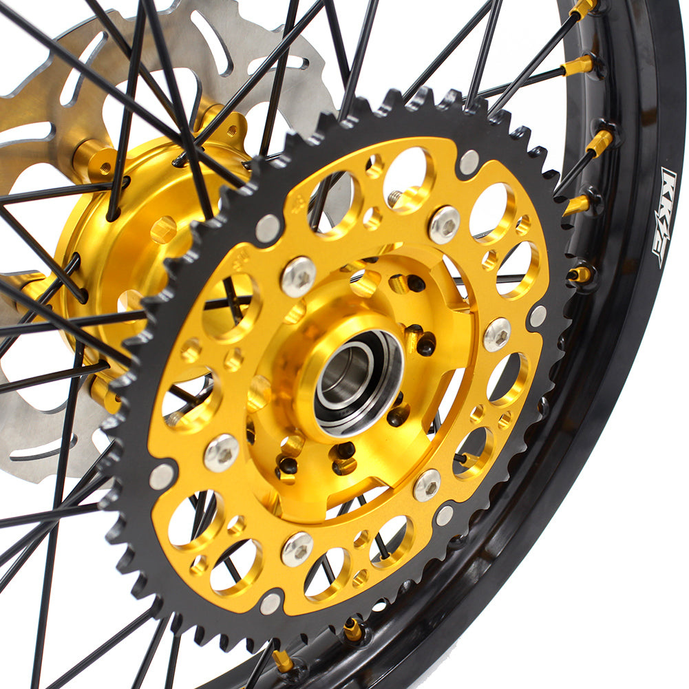 KKE 21/18 Enduro Off Road Wheels For SUZUKI DRZ400SM 2005-2024 Gold Nipples