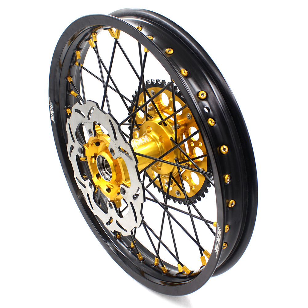 KKE 21/18 Enduro Off Road Wheels For SUZUKI DRZ400SM 2005-2024 Gold Nipples