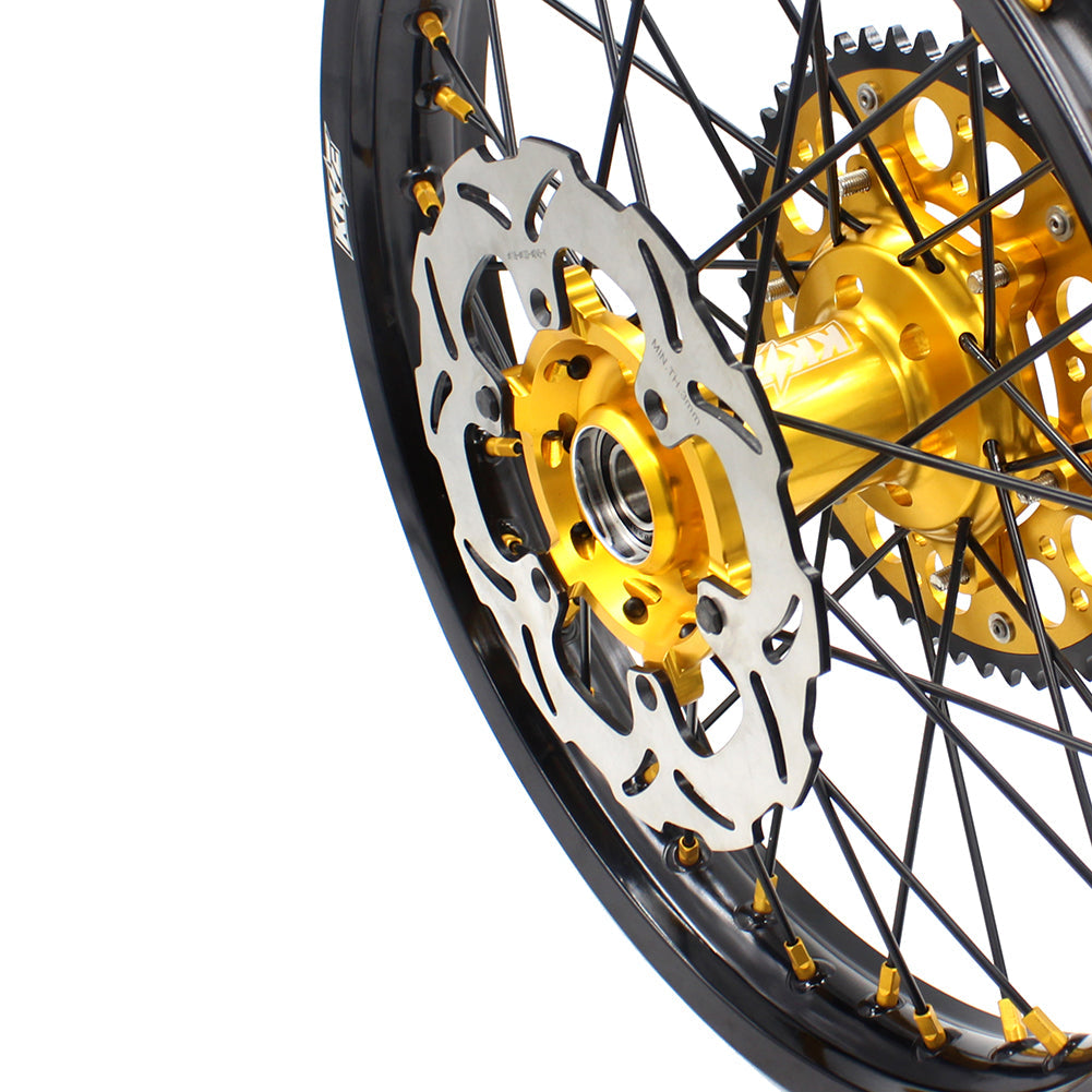 KKE 21/18 Enduro Off Road Wheels For SUZUKI DRZ400SM 2005-2024 Gold Nipples