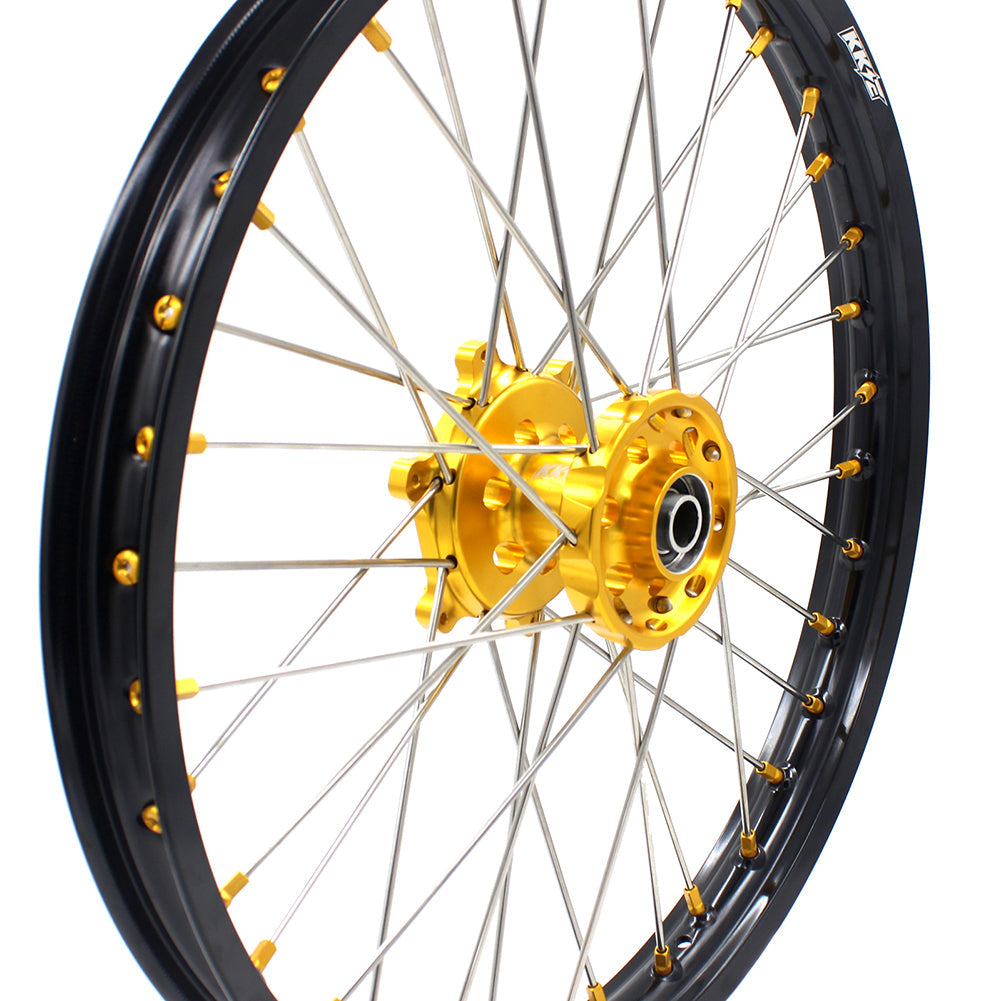 KKE 21 & 19 MX Dirt Bikes Rims For SUZUKI RM125 RM250 1996-2000 Gold Nipples