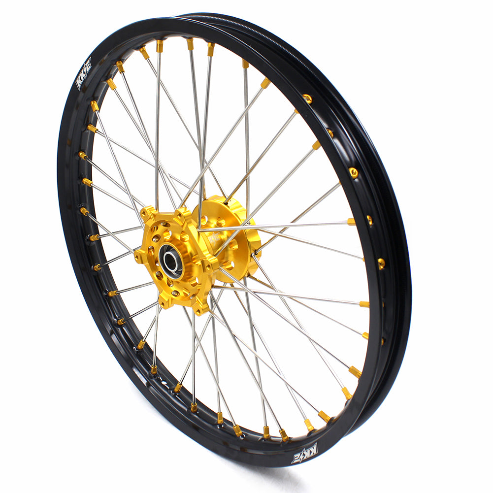 KKE 21 & 19 MX Dirt Bikes Rims For SUZUKI RM125 RM250 1996-2000 Gold Nipples