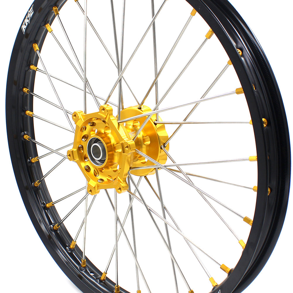 KKE 21 & 19 MX Dirt Bikes Rims For SUZUKI RM125 RM250 1996-2000 Gold Nipples