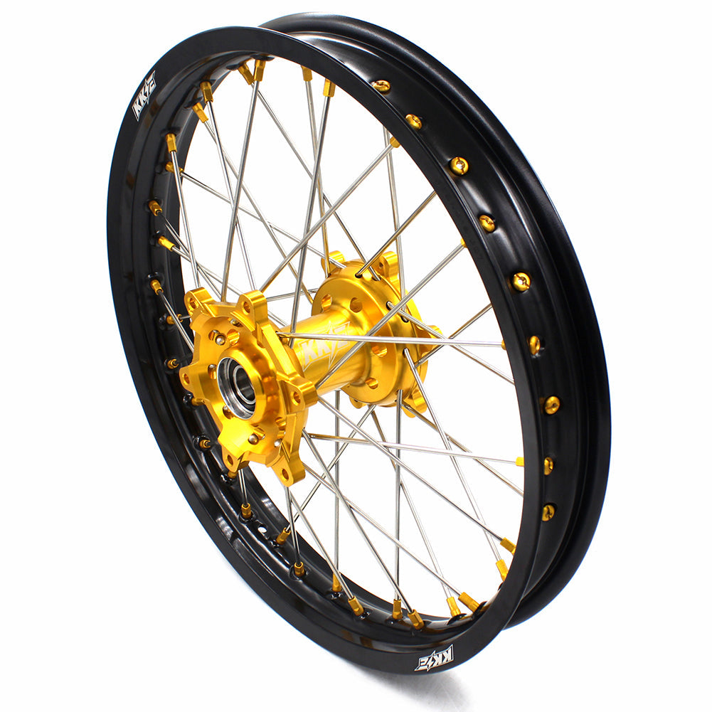 KKE 21 & 19 MX Dirt Bikes Rims For SUZUKI RM125 RM250 1996-2000 Gold Nipples