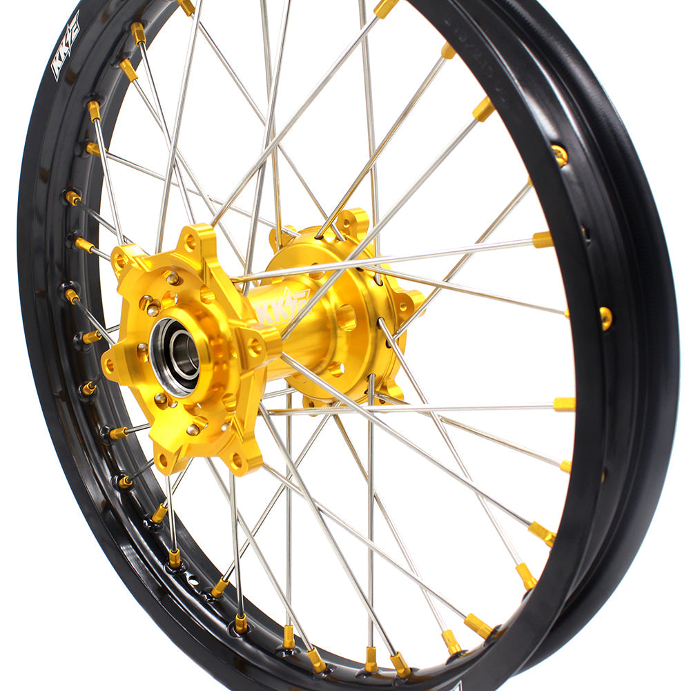 KKE 21 & 19 MX Dirt Bikes Rims For SUZUKI RM125 RM250 1996-2000 Gold Nipples
