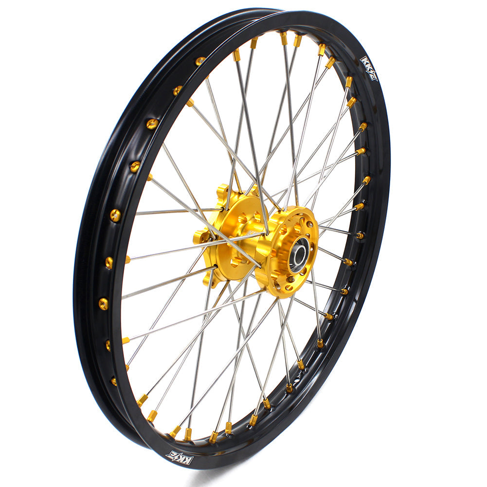 KKE 21 & 19 MX Dirt Bikes Rims For SUZUKI RM125 RM250 1996-2000 Gold Nipples