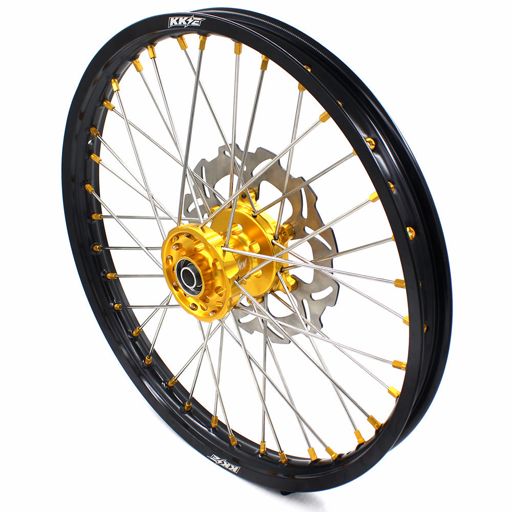 KKE 21 & 19 MX Dirt Bikes Rims For SUZUKI RM125 RM250 1996-2000 Gold Nipples
