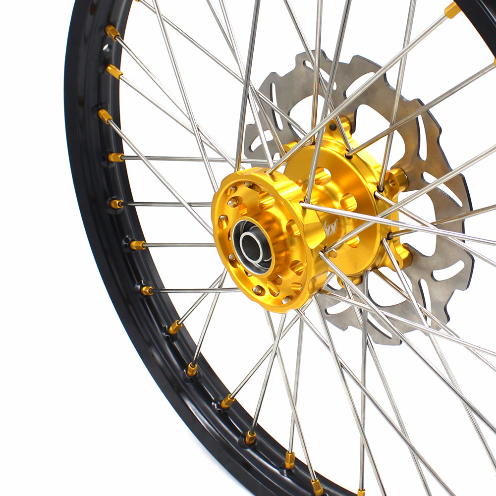 KKE 21 & 19 MX Dirt Bikes Rims For SUZUKI RM125 RM250 1996-2000 Gold Nipples