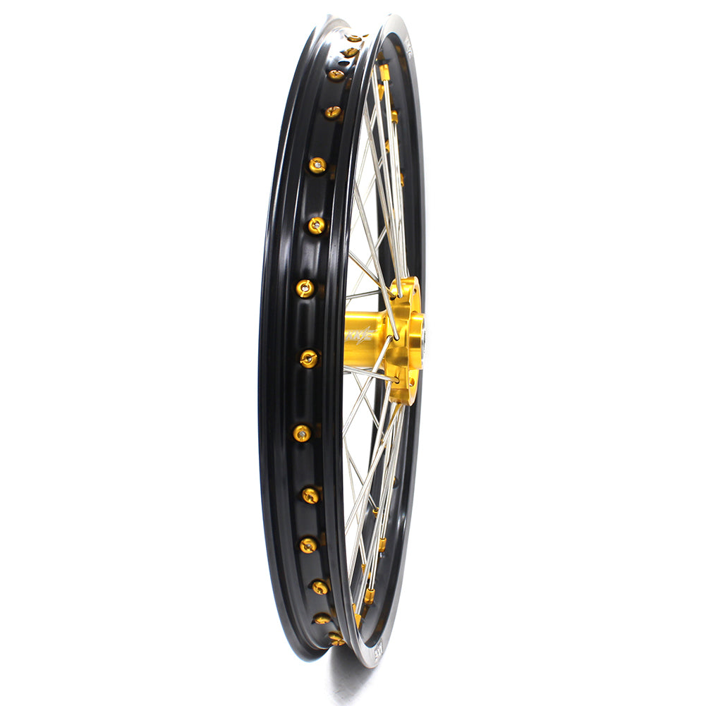 KKE 21 & 19 MX Dirt Bikes Rims For SUZUKI RM125 RM250 1996-2000 Gold Nipples