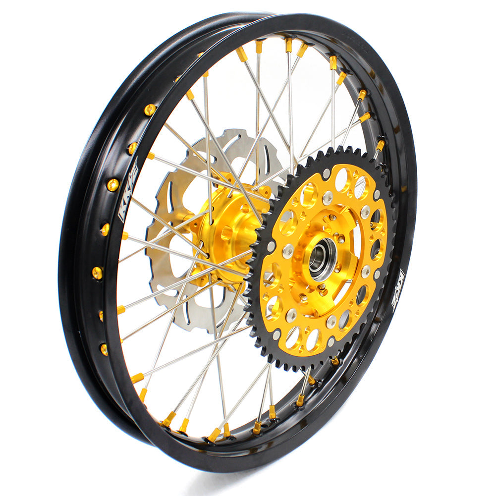 KKE 21 & 19 MX Dirt Bikes Rims For SUZUKI RM125 RM250 1996-2000 Gold Nipples