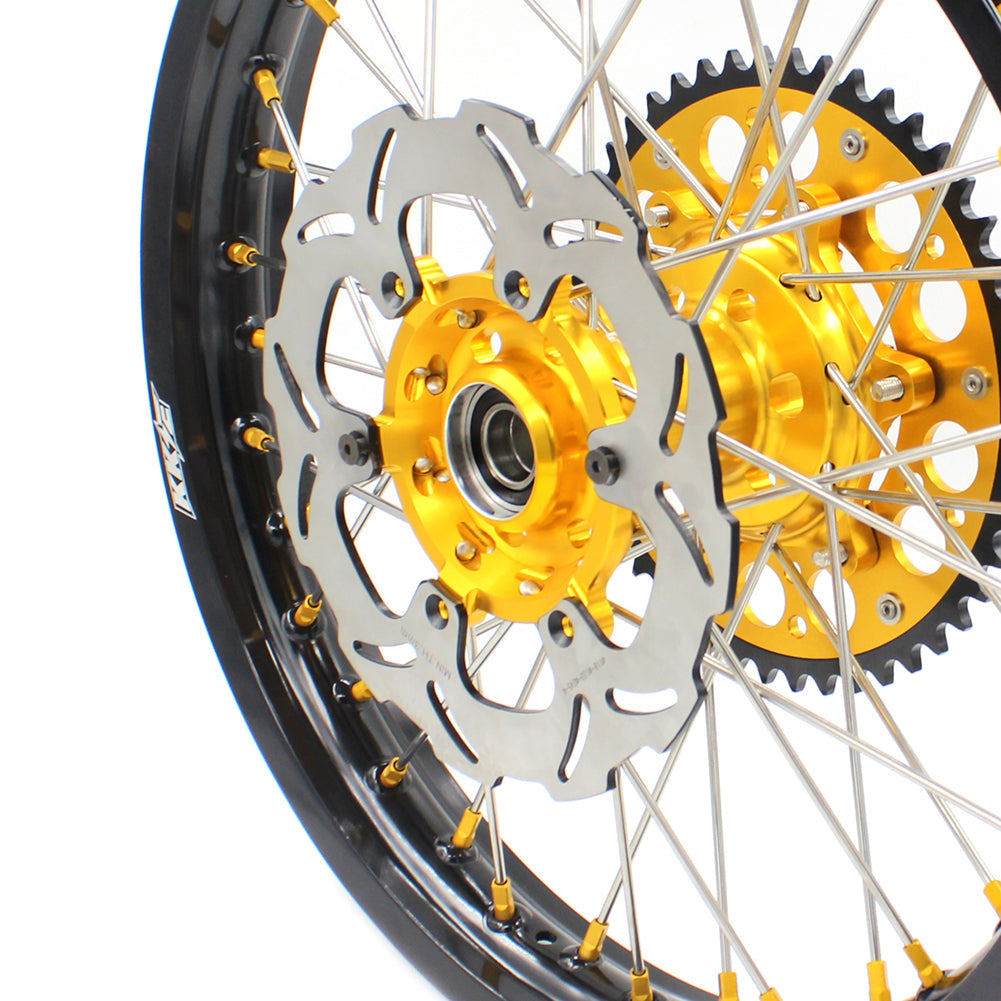 KKE 21 & 19 MX Dirt Bikes Rims For SUZUKI RM125 RM250 1996-2000 Gold Nipples