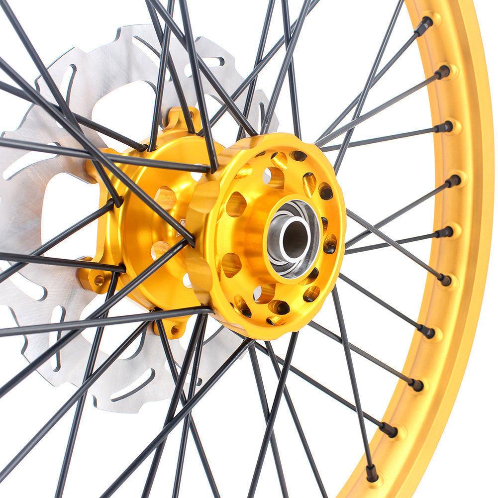 KKE 21 & 19 MX Gold Wheels for Suzuki RM125 RM250 1996-2000 Black Spoke