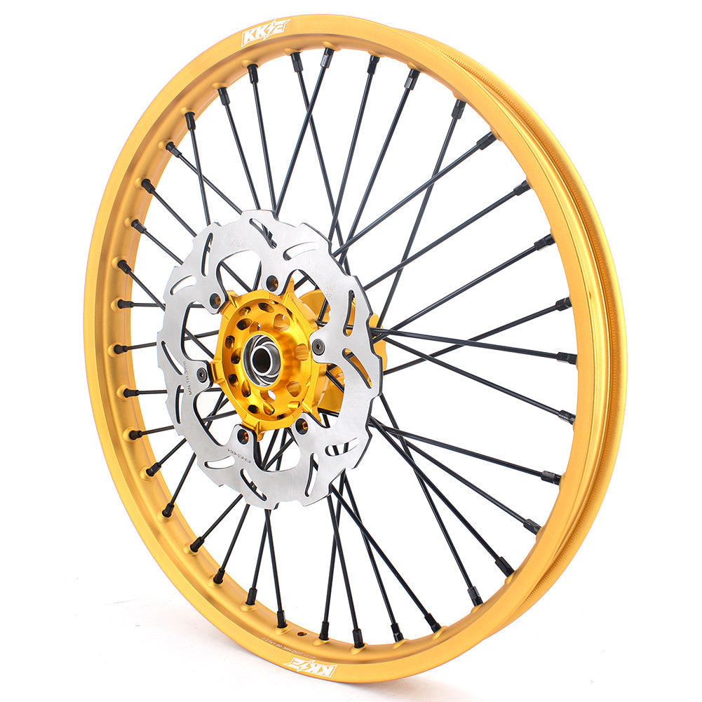 KKE 21 & 19 MX Gold Wheels for Suzuki RM125 RM250 1996-2000 Black Spoke