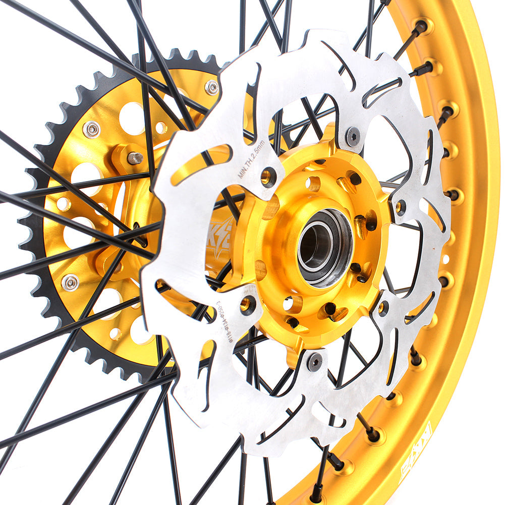KKE 21 & 19 MX Gold Wheels for Suzuki RM125 RM250 1996-2000 Black Spoke