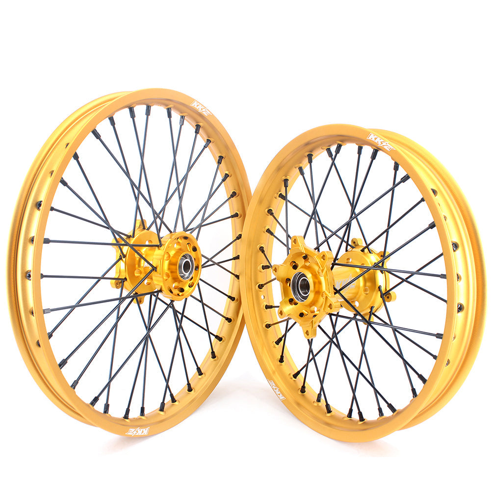 KKE 21 & 19 Gold Rims For Suzuki RM125 2001-2007 RM250 2001-2008 Off Road Wheels