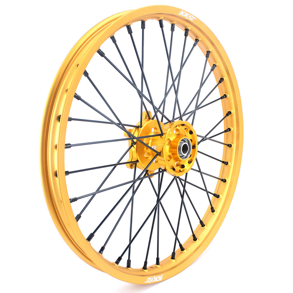 KKE 21 & 19 MX Gold Wheels for Suzuki RM125 RM250 1996-2000 Black Spoke