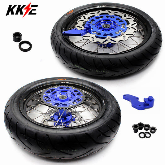 KKE 17 Inch Supermoto Rims Tires For YAMAHA WR250F 2001-2019 WR450F 2003-2018