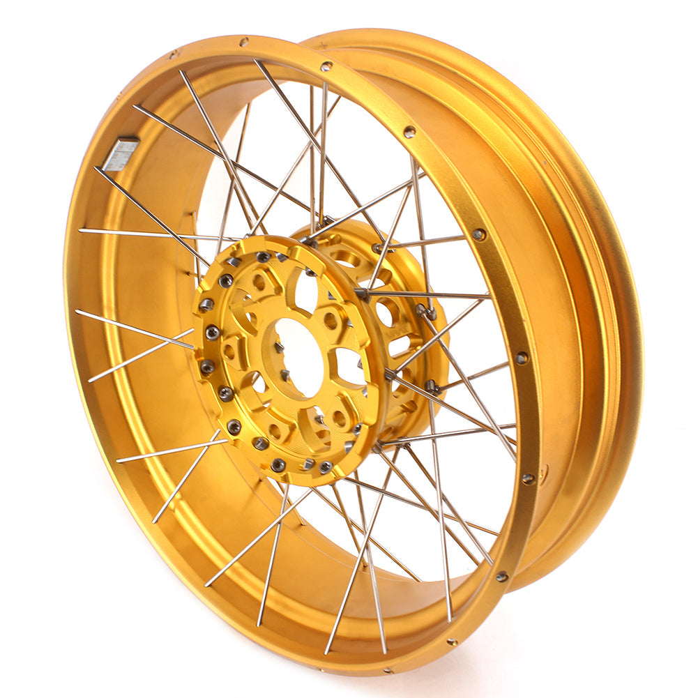 VMX 19inch & 17inch Tubeless Spoked Wheels For BMW R1200GS 2013-2020 R1250GS 2019-2023 Gold Hub & Rim