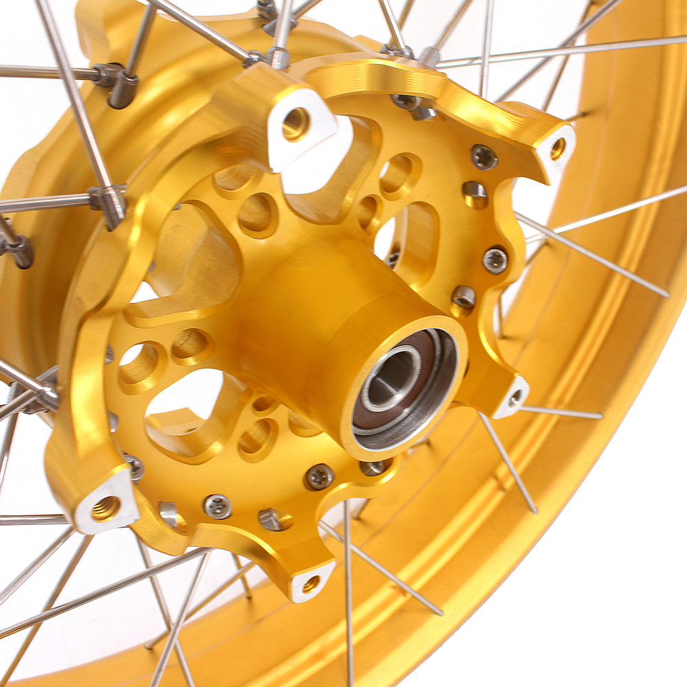 VMX 19inch & 17inch Tubeless Spoked Wheels For BMW R1200GS 2013-2020 R1250GS 2019-2023 Gold Hub & Rim