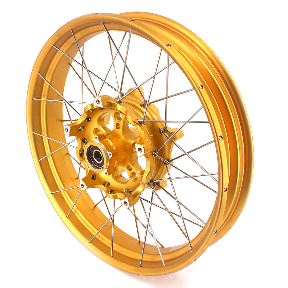 VMX 19inch & 17inch Tubeless Spoked Wheels For BMW R1200GS 2013-2020 R1250GS 2019-2023 Gold Hub & Rim