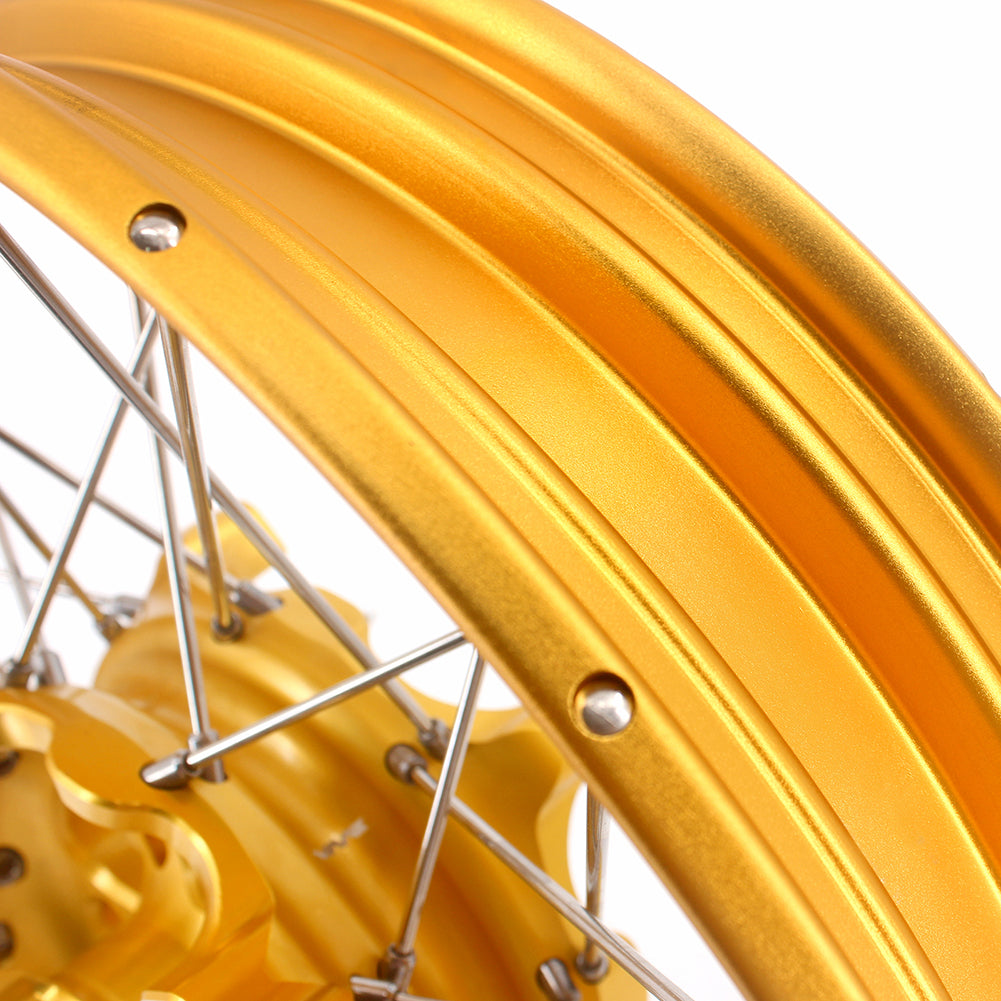 VMX 19inch & 17inch Tubeless Spoked Wheels For BMW R1200GS 2013-2020 R1250GS 2019-2023 Gold Hub & Rim