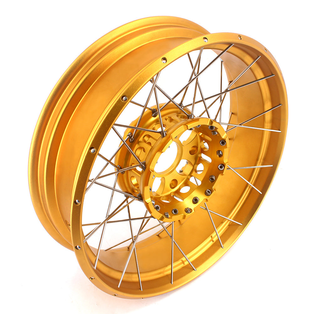 VMX 19inch & 17inch Tubeless Spoked Wheels For BMW R1200GS 2013-2020 R1250GS 2019-2023 Gold Hub & Rim