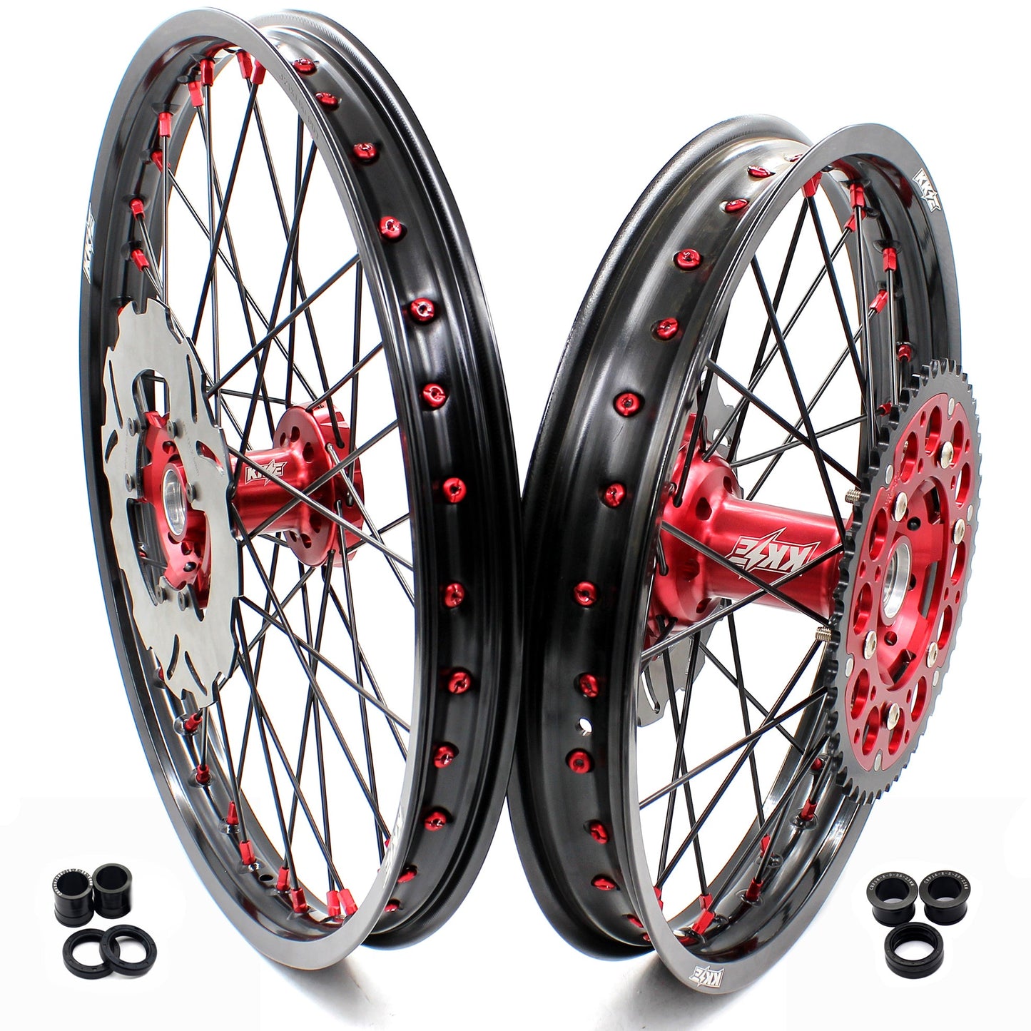 KKE 21in. 19in. or 21in. 18in. Motorcycle Spoked Wheels Rims For HONDA CRF250R 2004-2013 CRF450R 2002-2012