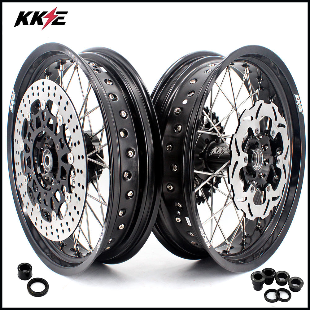 KKE 3.5 & 5.0 17 Inch Wheels for Yamaha WR250F 2001 WR450F 2003-2018 Black