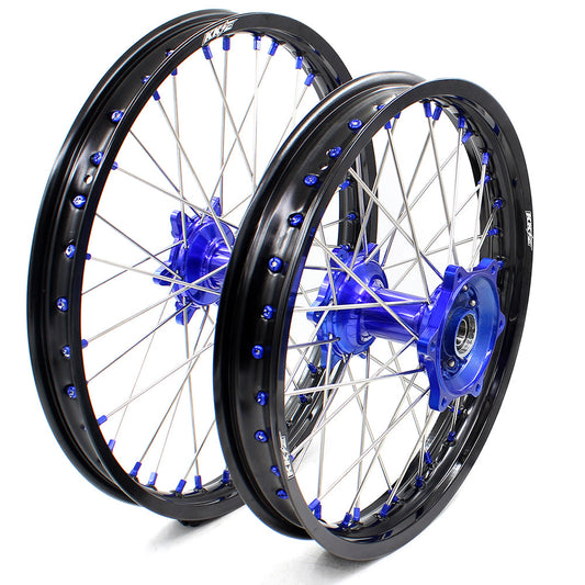 KKE 21"&18" Enduro Dirtbike Wheels For YAMAHA YZ125 YZ250 YZ250F YZ450F Blue Nipples