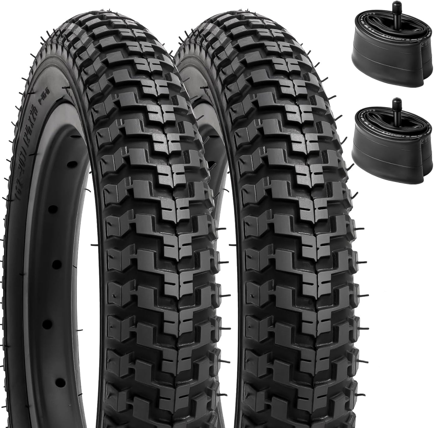 12.5" Bike Tire 12 ½ x 2 ¼ and 12.5" Bicycle Tube Heavy Duty Schrader Valve - 1 piece