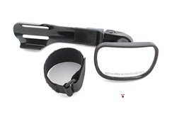 CURVED strap on black bar end mirror