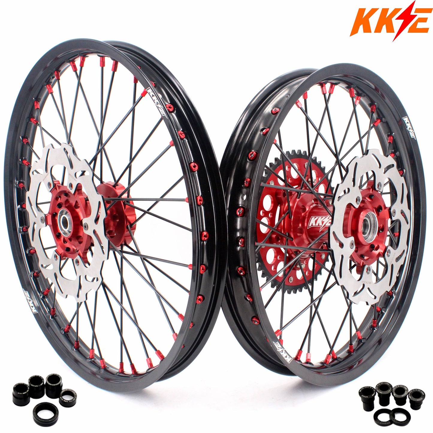KKE 21 & 19 MX Spoked Race Wheels For SUZUKI RM125 RM250 1996 1997 1998 1999 2000