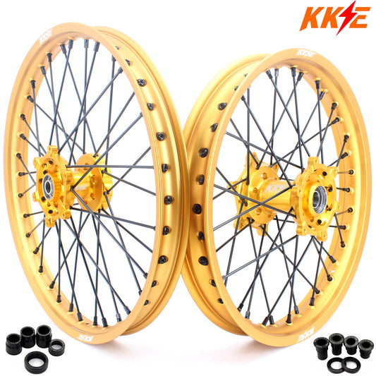 KKE 21 & 19 MX Gold Wheels for Suzuki RM125 RM250 1996-2000 Black Spoke