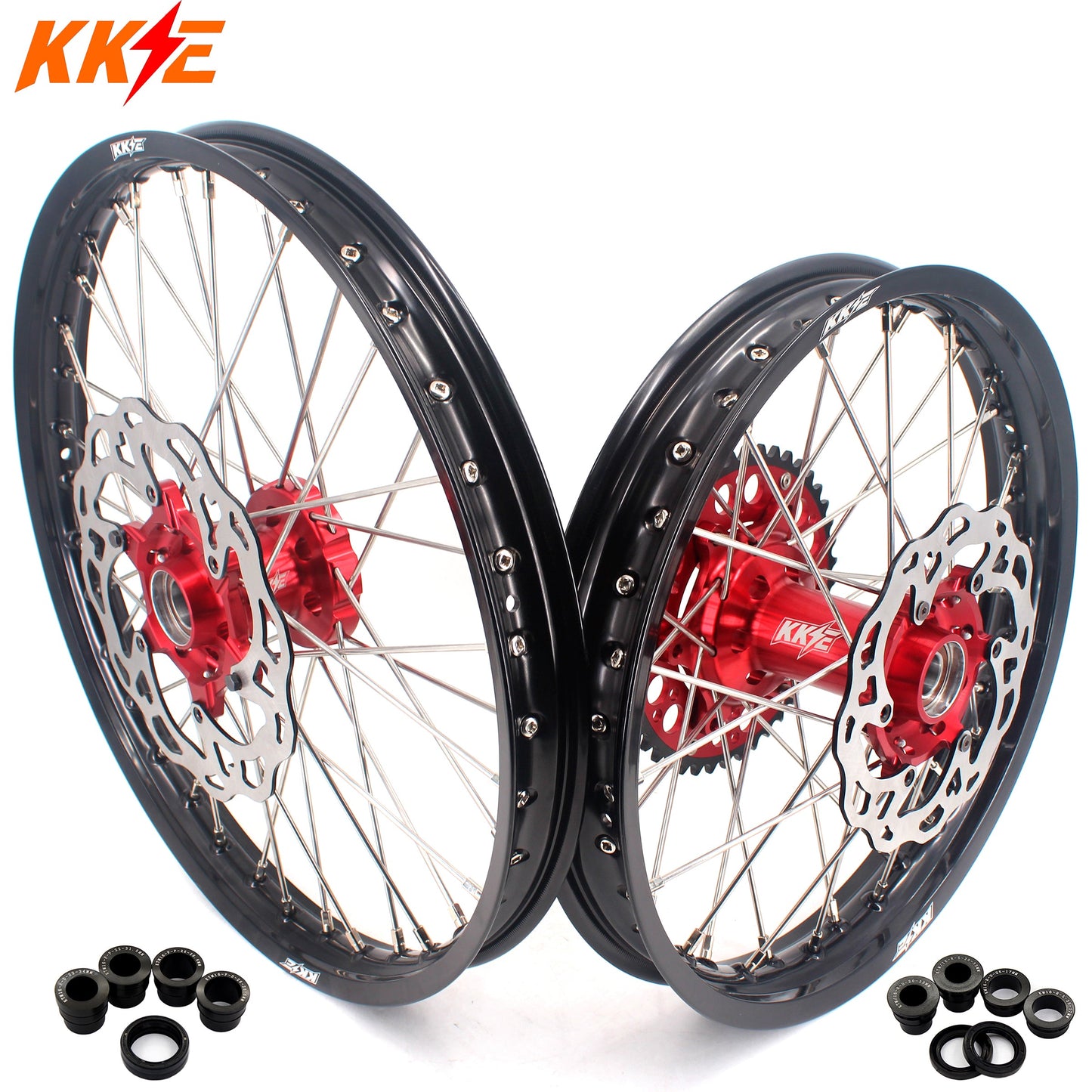KKE 21" 18" Enduro Spoked Wheels For GAS GAS EC MC EX 125-4550CC 2021-2025 Dirtbike Spoked Wheels Set