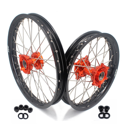 KKE 19" 16" Kid's Big Wheels GLM Rims For KTM SX 85 2021 2022 2023 2024 Orange Hub