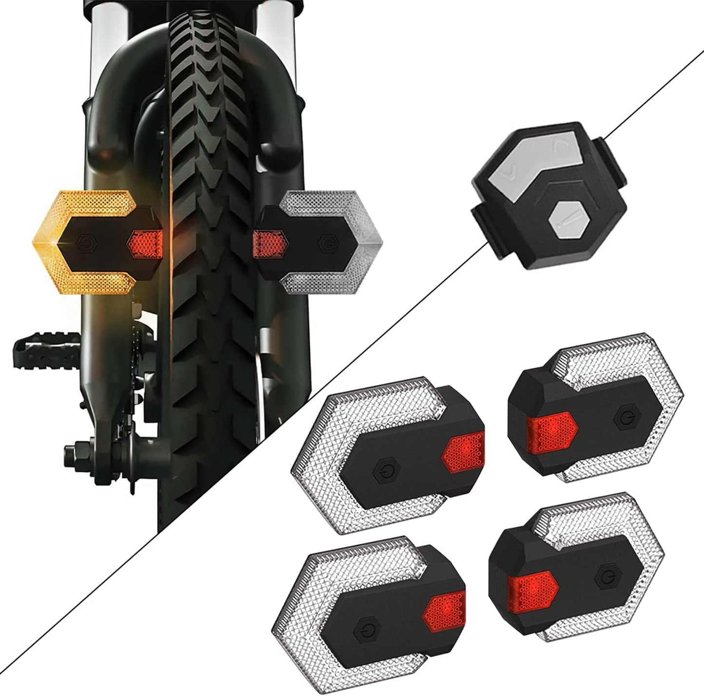 E Bike Tail Light kit with Turn Signal - Wireless Remote Control and USB Rechargeable